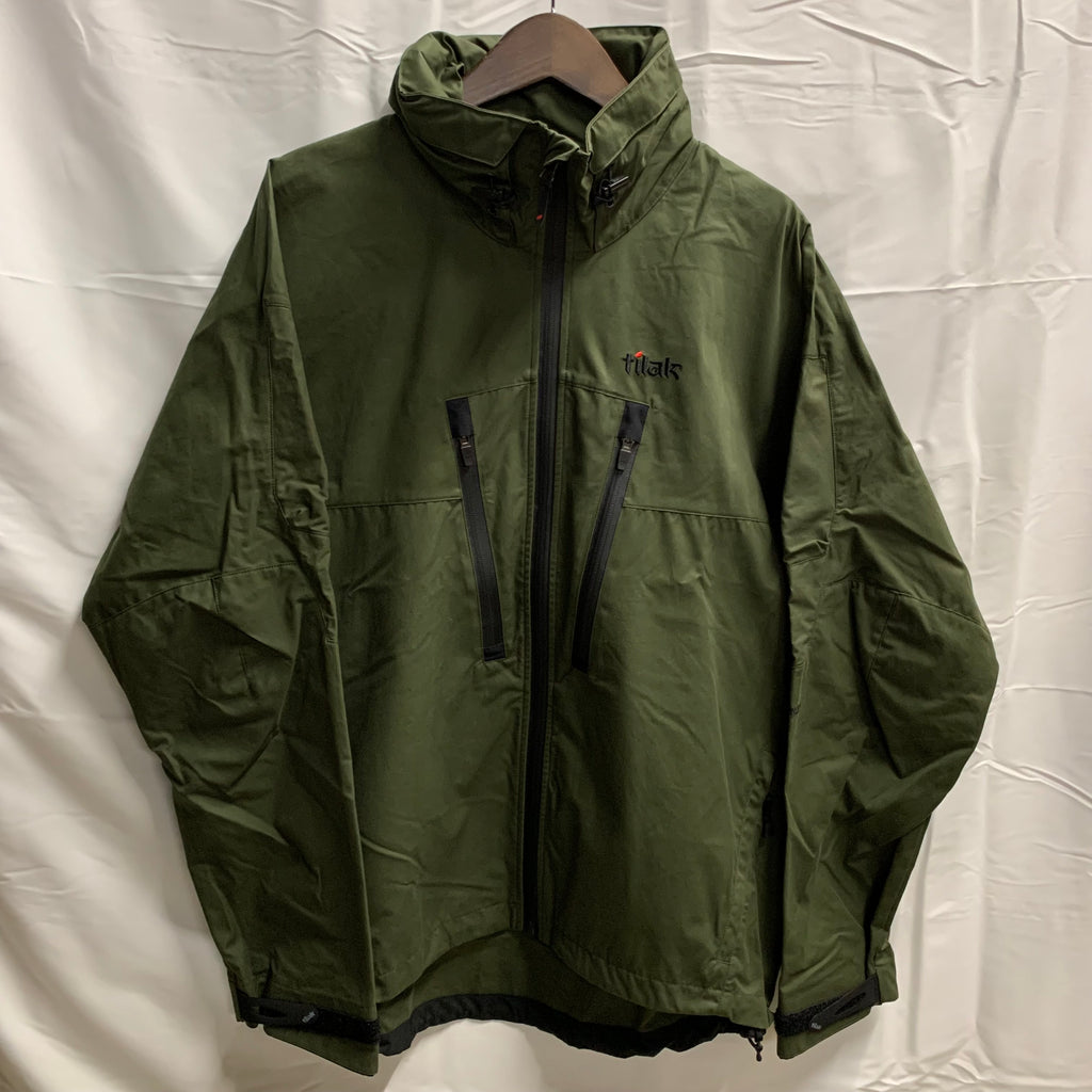【中古】【古着】tilak ロゴ アウタージャケット モスグリーン Mサイズ