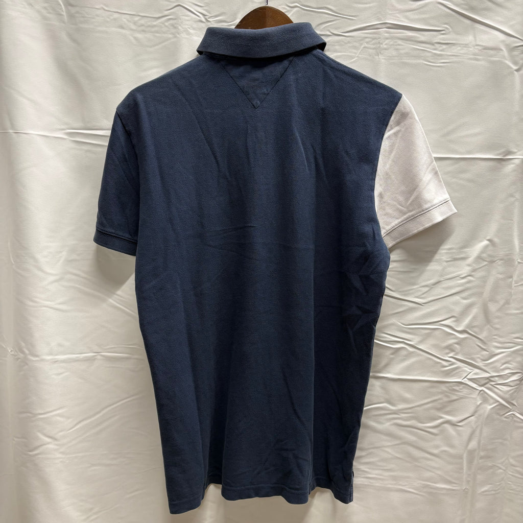 【古着】TOMMY HILFIGER カラーブロック S/S ポロシャツ ネイビー×ホワイト×レッド Sサイズ