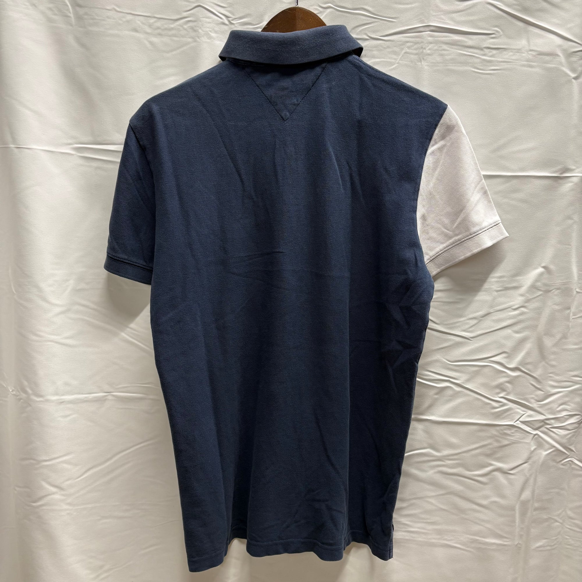 【古着】TOMMY HILFIGER カラーブロック S/S ポロシャツ ネイビー×ホワイト×レッド Sサイズ