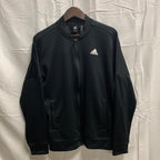【中古】【古着】adidas ロゴ トラックジャケット ブラック Mサイズ