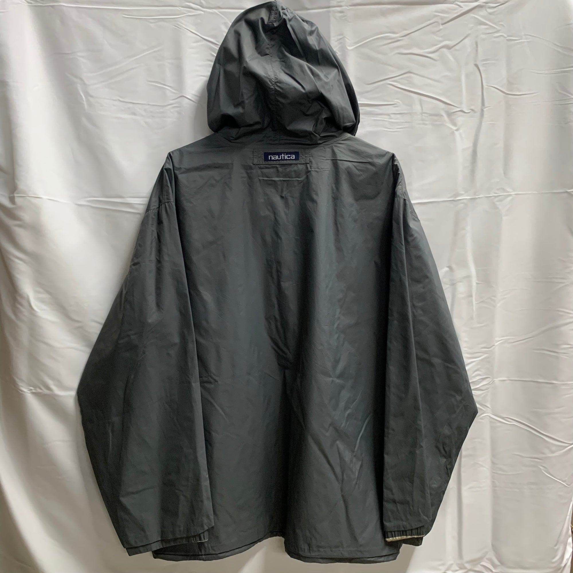 【中古】【古着】NAUTICA リバーシブル アウタージャケット グレー×ホワイト Mサイズ