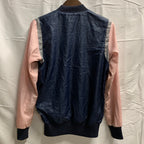 【中古】【古着】adidas カラーブロック ライトジャケット ネイビー×ピンク Lサイズ
