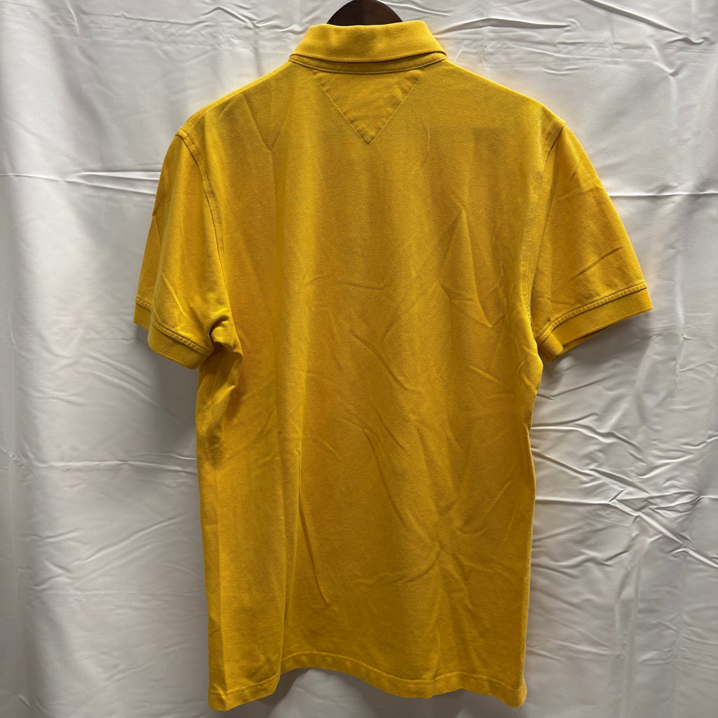 【古着】TOMMY HILFIGER ワンポイント S/S ポロシャツ イエロー Mサイズ
