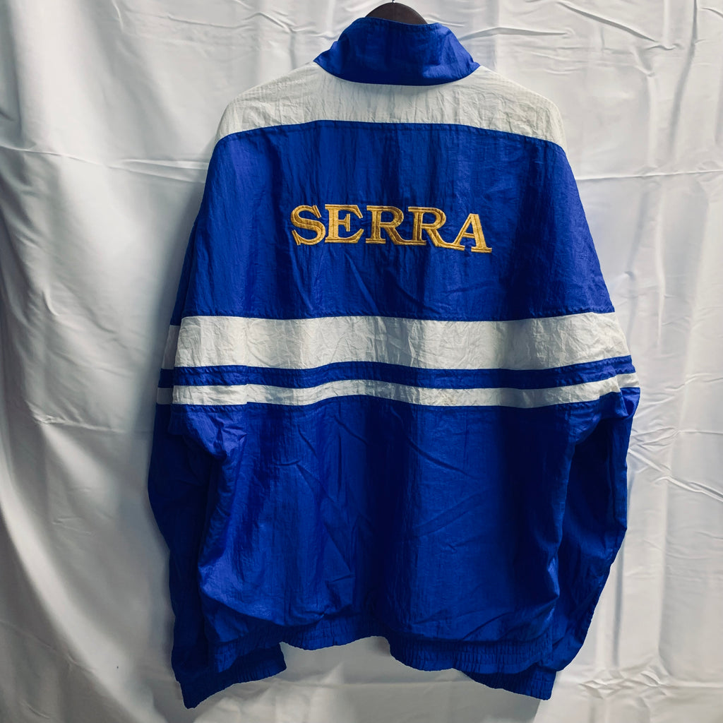 【中古】【古着】Speedo ロゴ フルジップジャケット ブルー×ホワイト