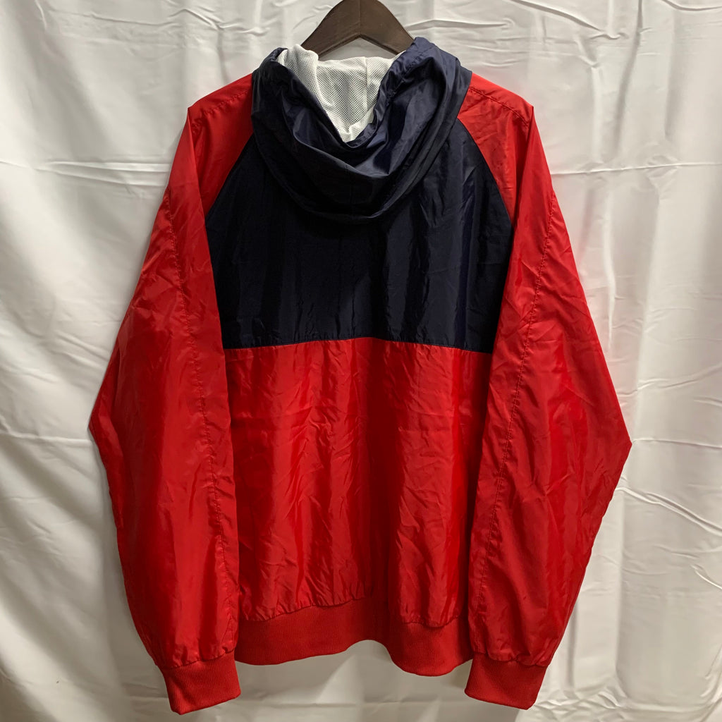 【中古】【古着】PUMA ロゴ フルジップジャケット レッド×ホワイト×ネイビー XLサイズ