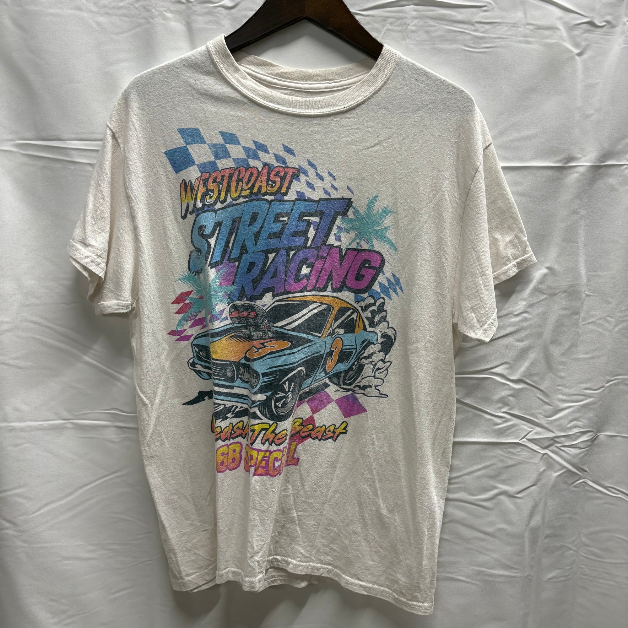 【古着】DOM プリント S/S カットソー ホワイト Mサイズ