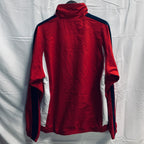 【中古】【古着】Reebok ロゴ ナイロンジャケット レッド×ホワイト×ネイビー Lサイズ