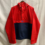 【中古】【古着】CB-Sports ロゴ ナイロンアノラックジャケット レッド×ネイビー×ホワイト Mサイズ