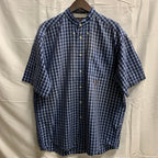 【中古】【古着】TOMMY HILFIGER チェック  ネイビーブルー×ターコイズ×ホワイト Lサイズ