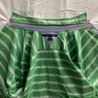 【中古】【古着】TOMMY HILFIGER ストライプ シャツ グリーン×ホワイト XLサイズ