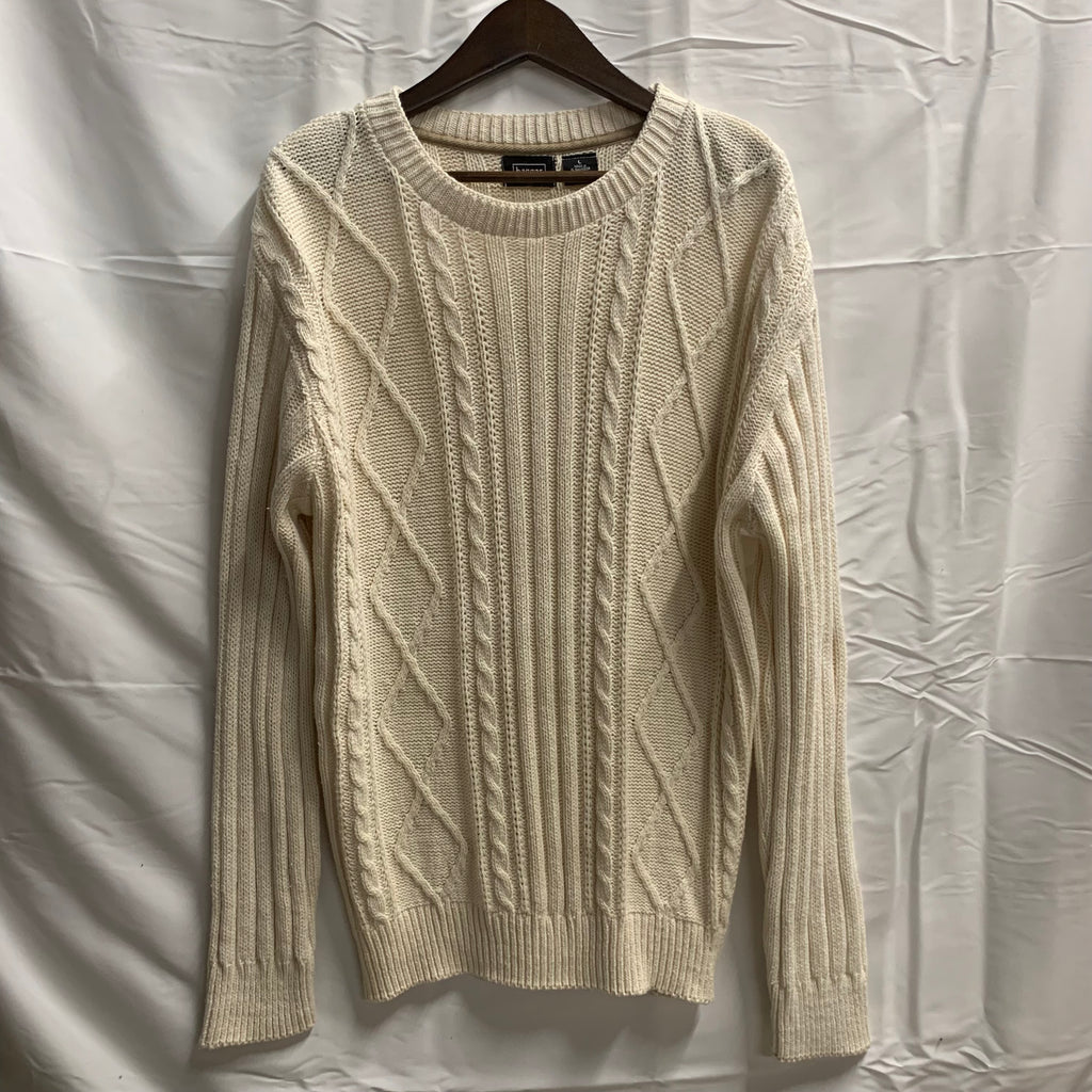 【中古】【古着】Haggar 無地 ニット アイボリー Lサイズ