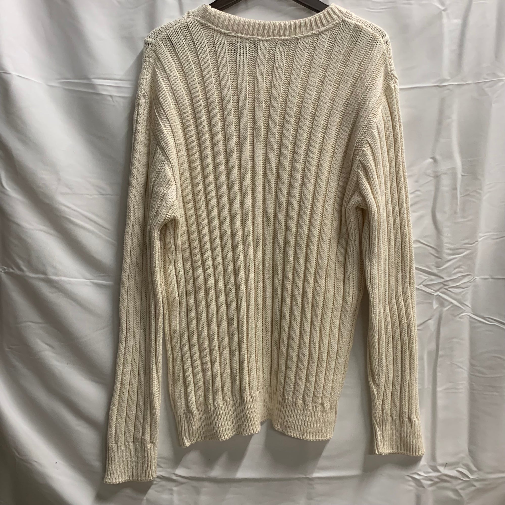 【中古】【古着】Haggar 無地 ニット アイボリー Lサイズ
