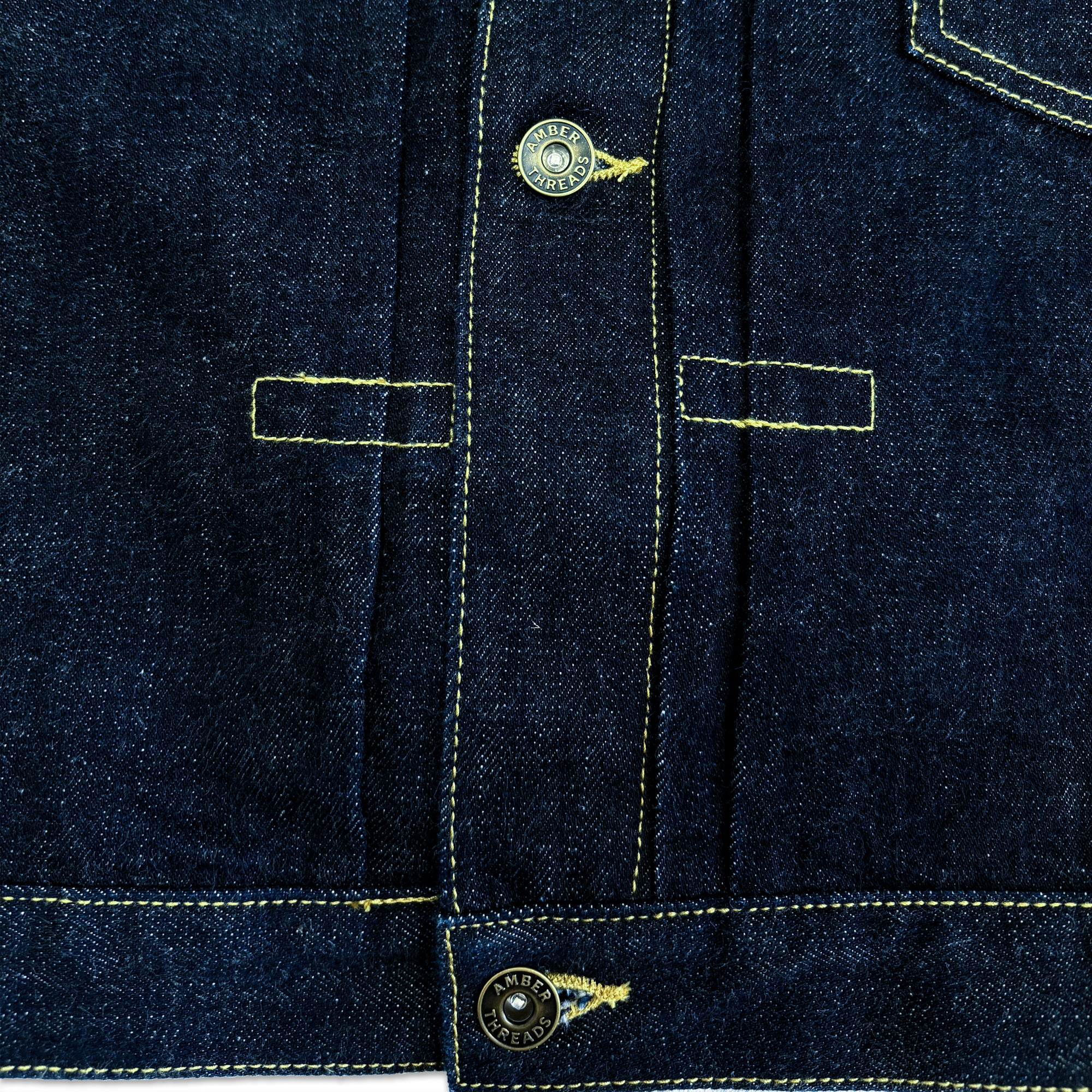 Amber Threads 1st デニムジャケット 表面 下側フロントボタン ディテール