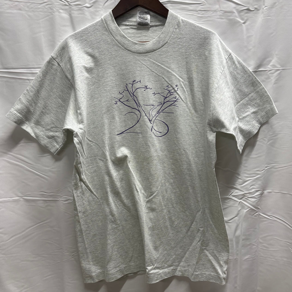 【古着】FRUIT OF THE ROOM プリント S/S カットソー グレー Lサイズ