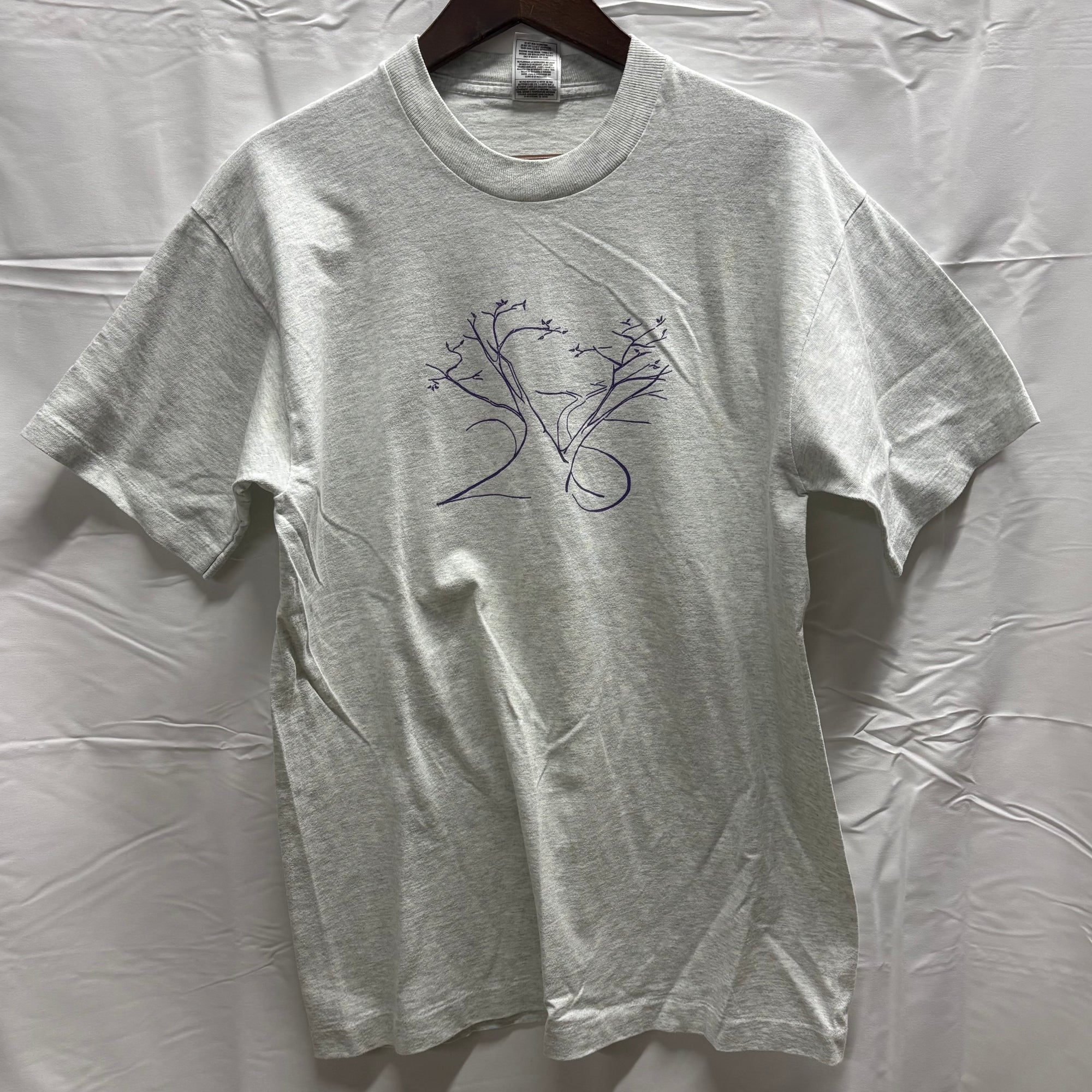 【古着】FRUIT OF THE ROOM プリント S/S カットソー グレー Lサイズ