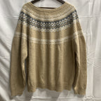 【中古】【古着】Weatherproof Vintage 柄 ニット アイボリー×ホワイト×グレー 3XLサイズ
