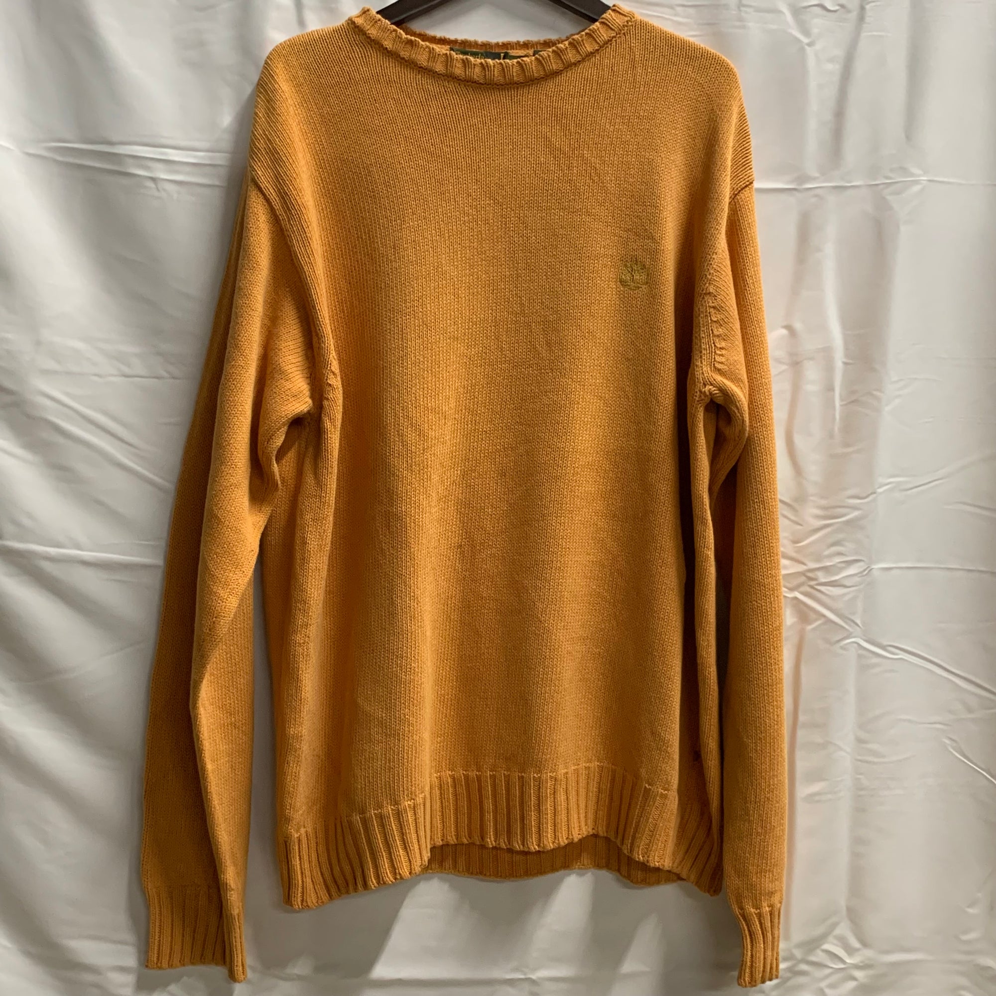 【中古】【古着】Timberland 無地 ニット オレンジ Mサイズ