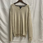 【中古】【古着】Calvin Klein Jeans 無地 ニット アイボリー XLサイズ