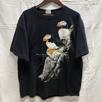 【中古】【古着】Herlequin NG プリント S/S カットソー ブラック X-LARGEサイズ