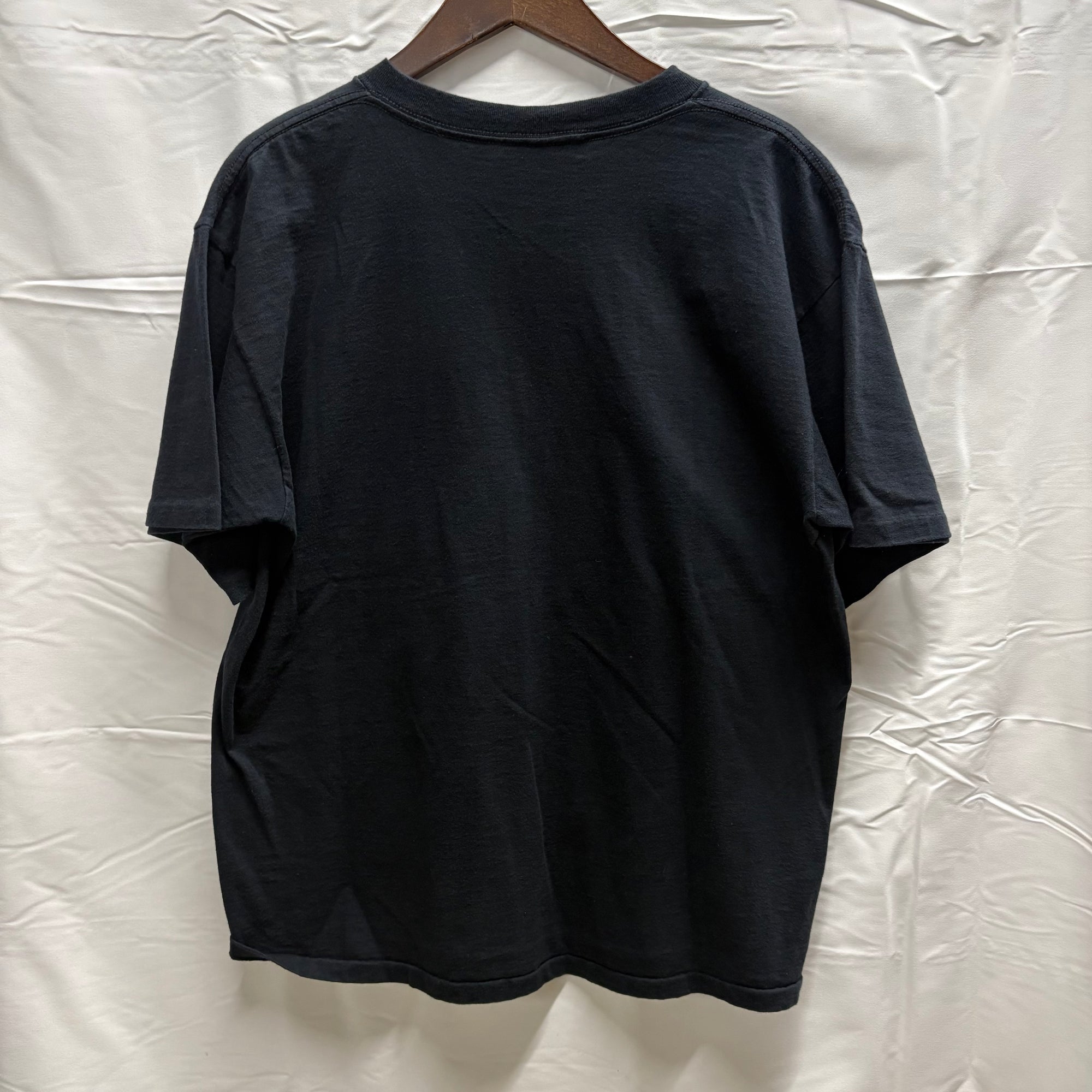 【中古】【古着】Herlequin NG プリント S/S カットソー ブラック X-LARGEサイズ