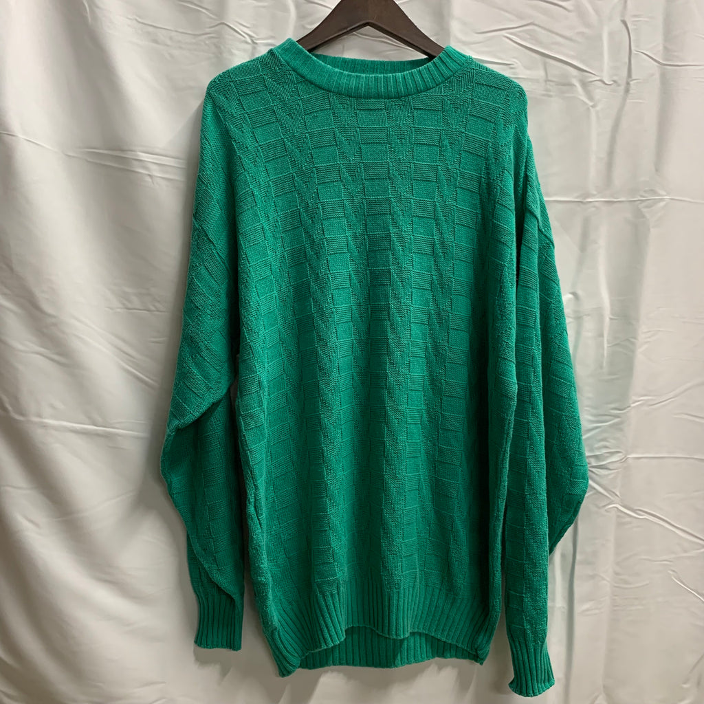 【中古】【古着】ASPETUCK TRADING CO 無地 ニット グリーン Lサイズ