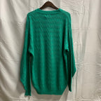 【中古】【古着】ASPETUCK TRADING CO 無地 ニット グリーン Lサイズ