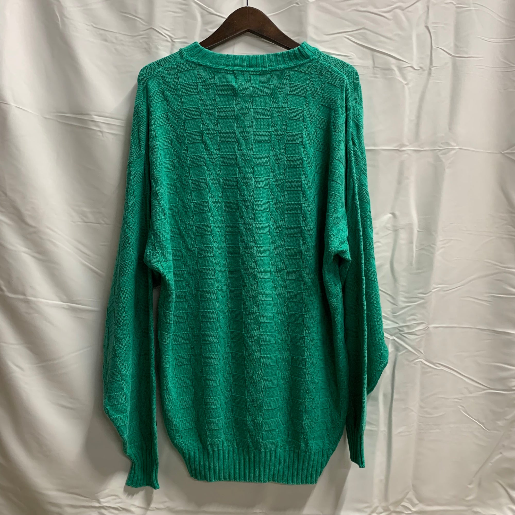 【中古】【古着】ASPETUCK TRADING CO 無地 ニット グリーン Lサイズ