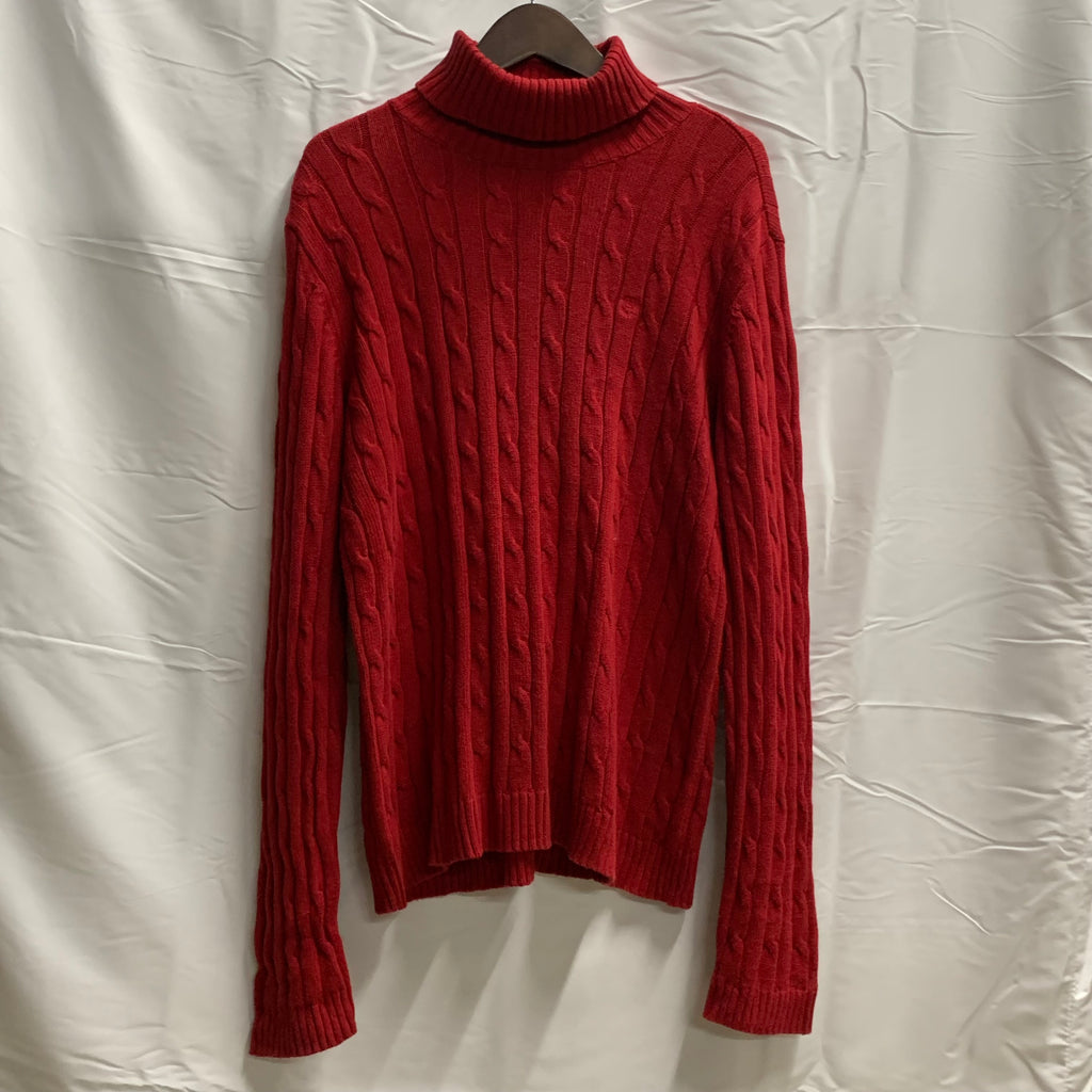 【中古】【古着】Chaps classics 無地 ニット レッド XLサイズ
