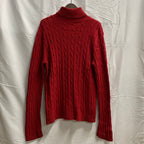 【中古】【古着】Chaps classics 無地 ニット レッド XLサイズ