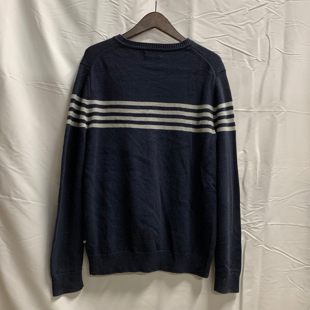 【中古】【古着】NAUTICA ボーダー ニット ネイビー×ホワイト Lサイズ