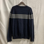 【中古】【古着】NAUTICA ボーダー ニット ネイビー×ホワイト Lサイズ