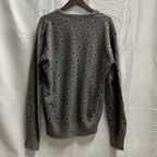 【中古】【古着】ROBERT BRUCE 柄 ニット グレー