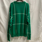 【中古】【古着】NAUTICA 柄 ニット グリーン×ホワイト