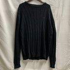 【中古】【古着】Dockers ワンポイント ニット ネイビー