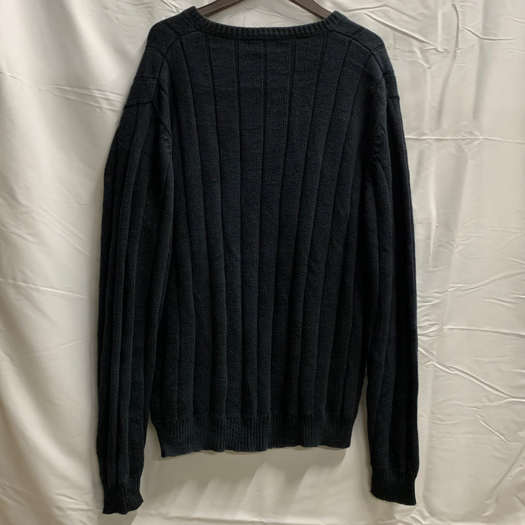 【中古】【古着】Dockers ワンポイント ニット ネイビー