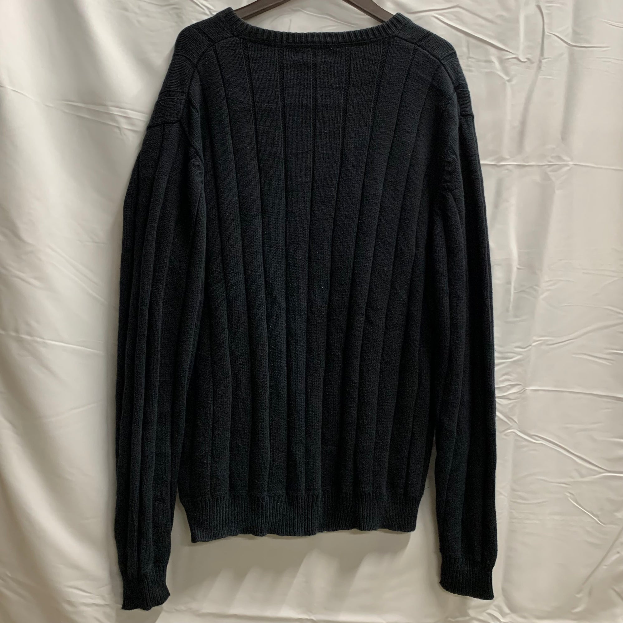 【中古】【古着】Dockers ワンポイント ニット ネイビー