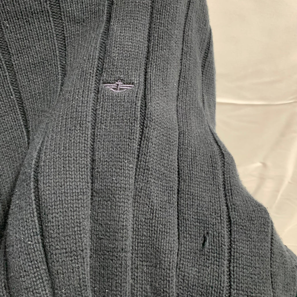 【中古】【古着】Dockers ワンポイント ニット ネイビー