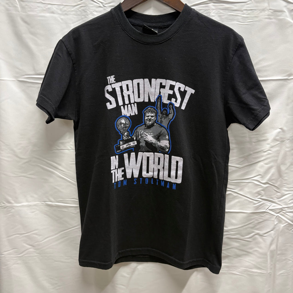 【中古】【古着】STOLTMAN プリント S/S カットソー ブラック Mサイズ