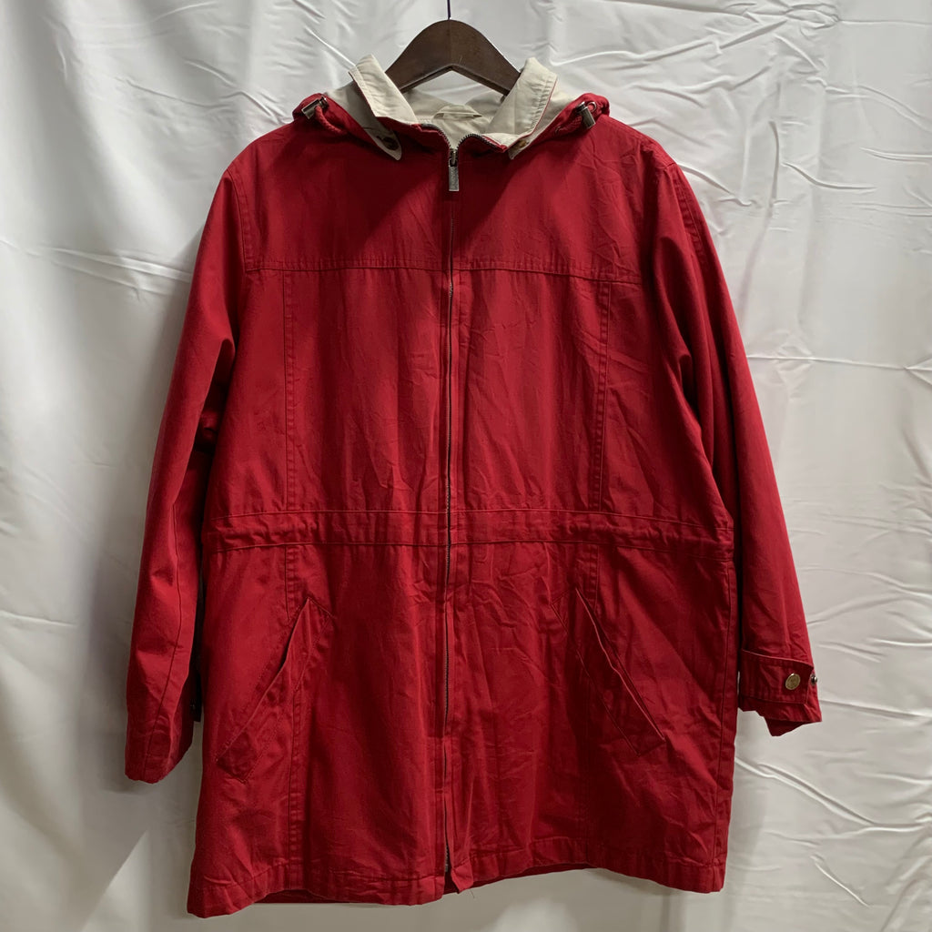 【中古】【古着】London Fog 無地 ジャケット レッド Lサイズ