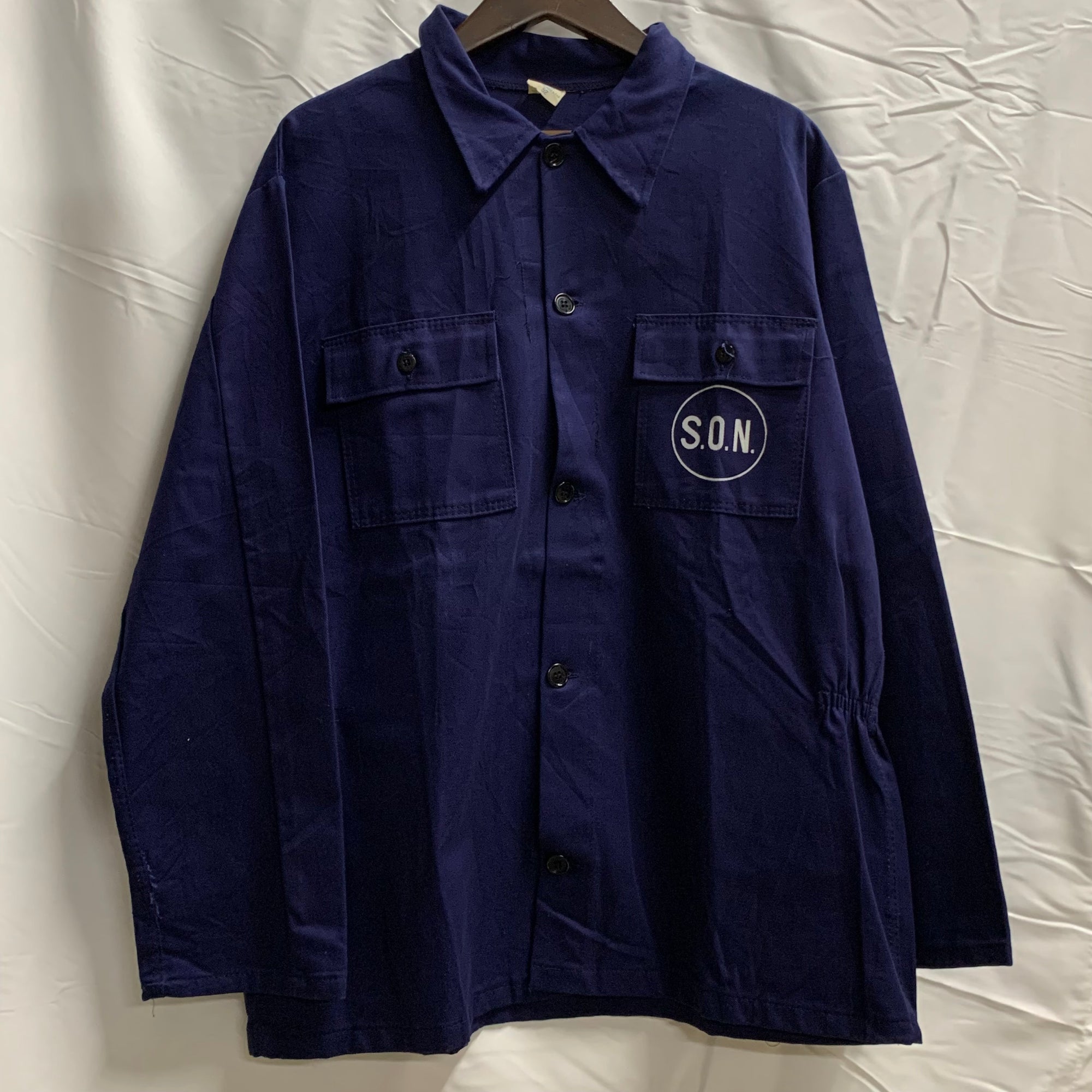 【中古】【古着】ワンポイント ジャケット ネイビー
