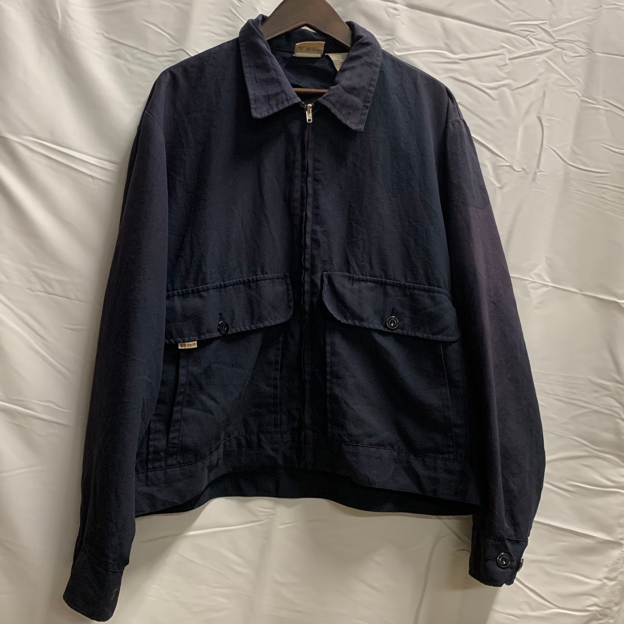 【中古】【古着】 無地 ジャケット ネイビー