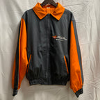 【中古】【古着】 ワンポイント ジャケット グレー×オレンジ