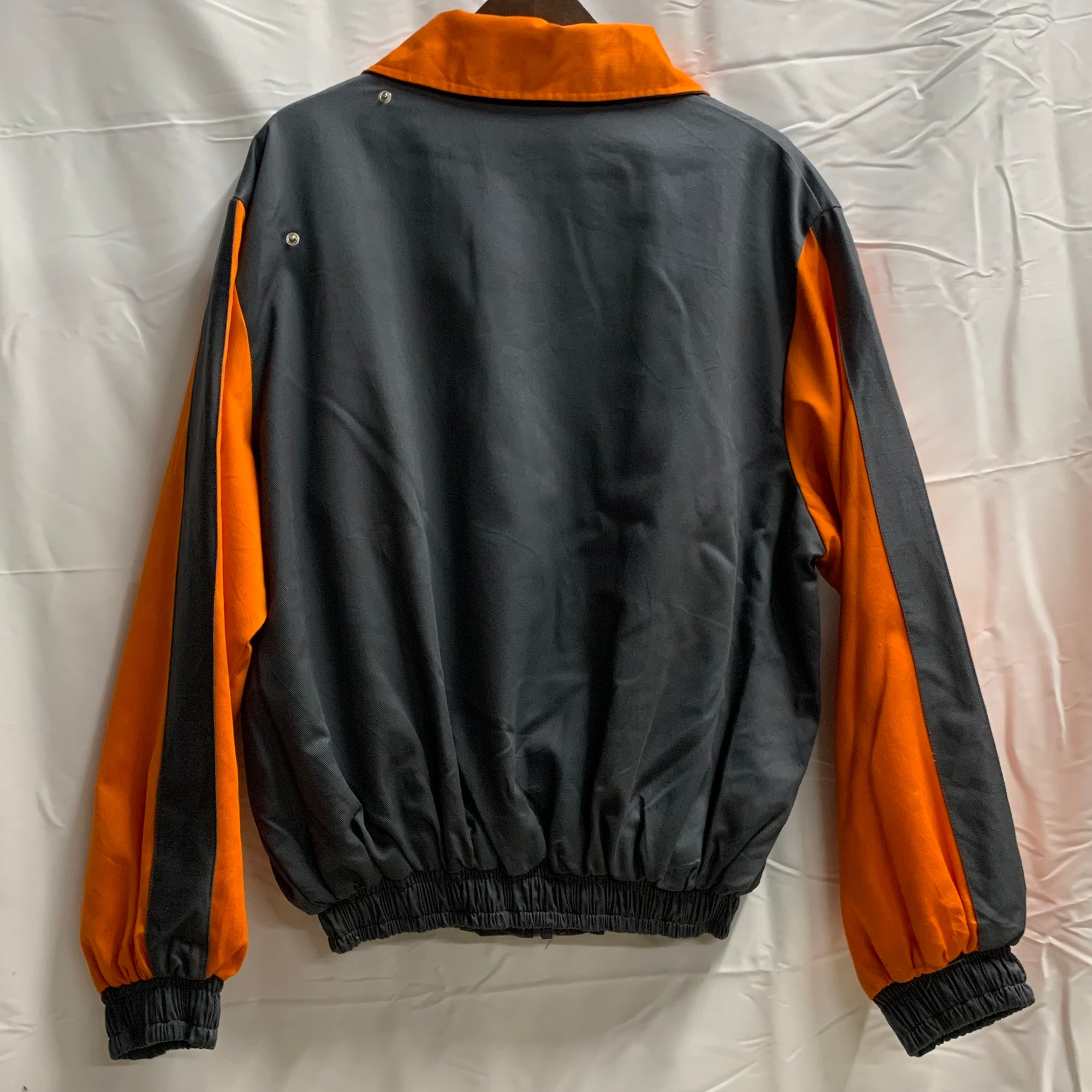 【中古】【古着】 ワンポイント ジャケット グレー×オレンジ
