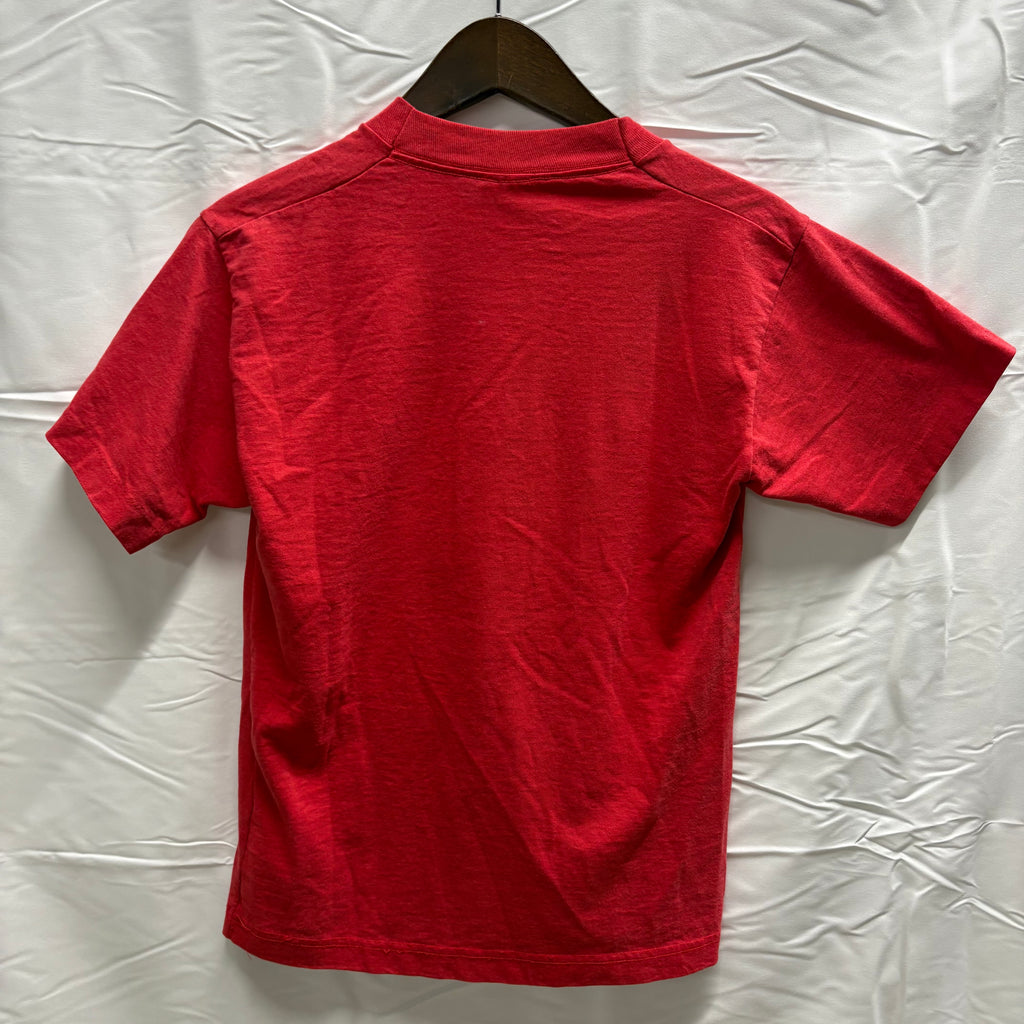 【中古】【古着】FRUIT OF THE ROOM プリント S/S カットソー レッド Lサイズ
