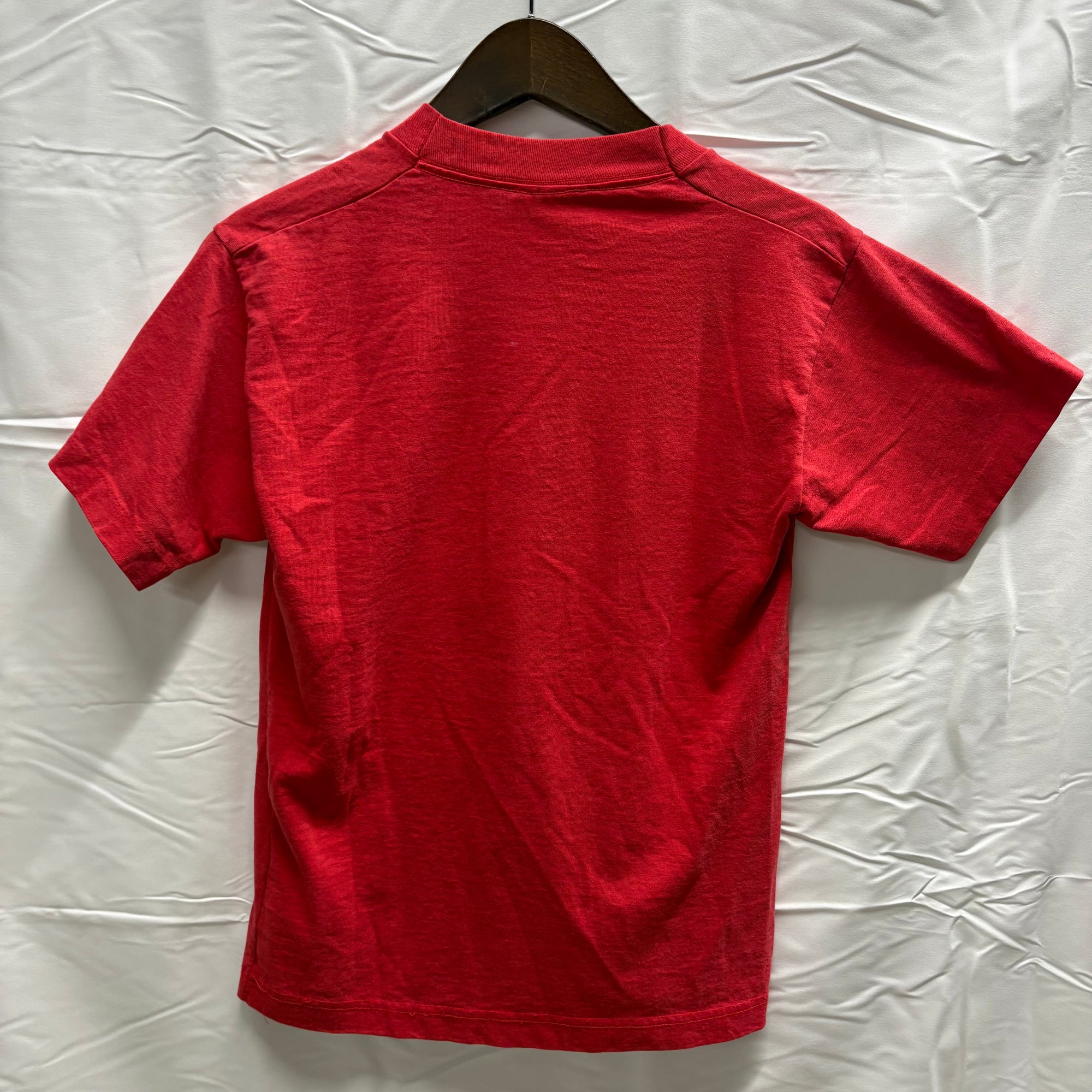 【中古】【古着】FRUIT OF THE ROOM プリント S/S カットソー レッド Lサイズ