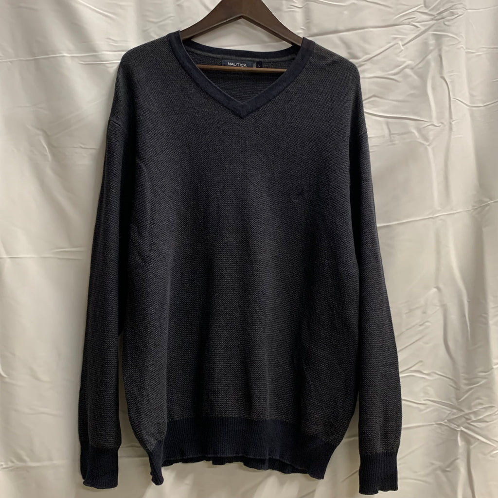 【中古】【古着】NAUTICA ワンポイント ニット ブラック Lサイズ