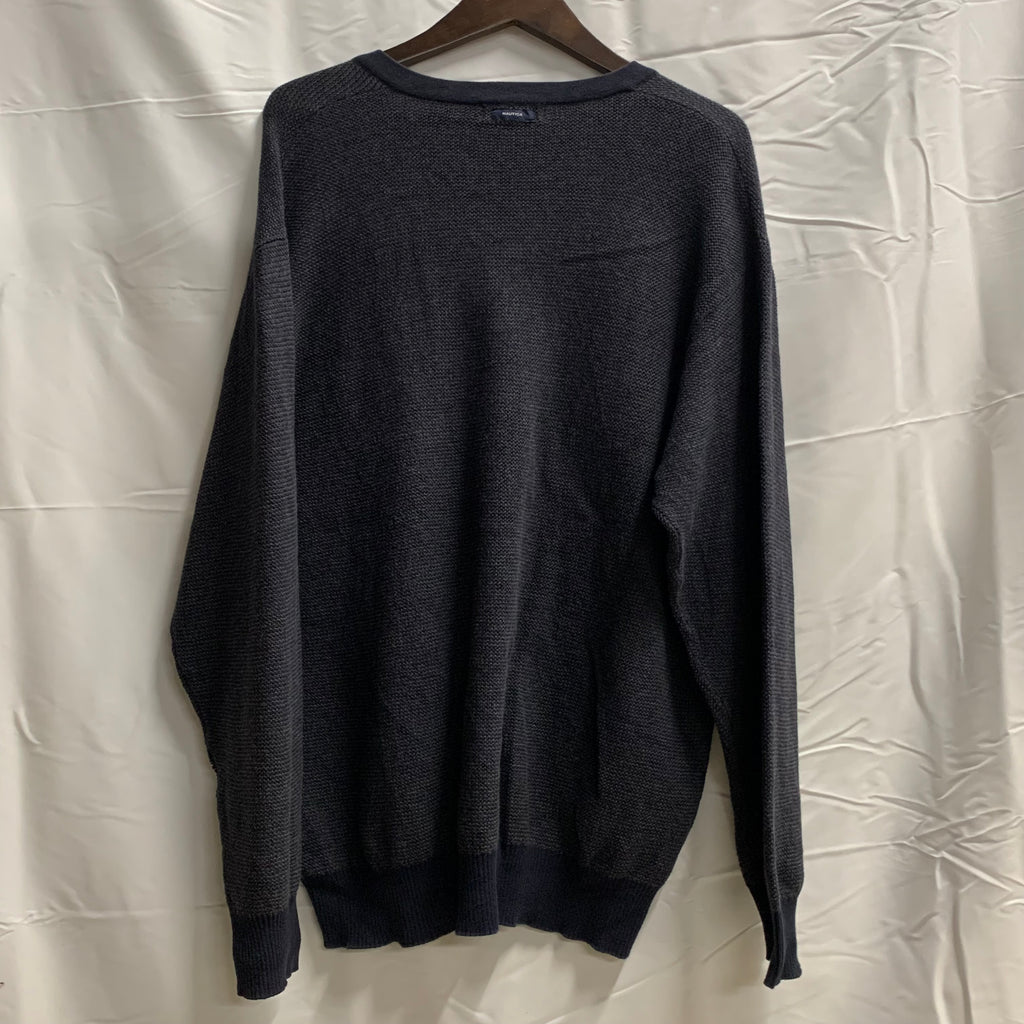 【中古】【古着】NAUTICA ワンポイント ニット ブラック Lサイズ