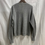 【中古】【古着】 ストライプ カーディガン グレー×ブラック Lサイズ