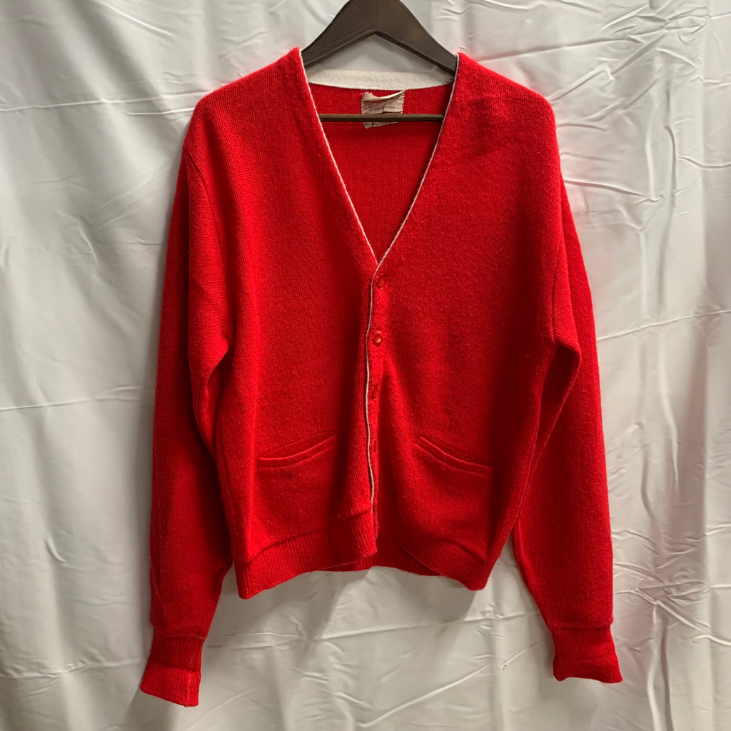 【中古】【古着】Pebble Beach 無地 カーディガン レッド