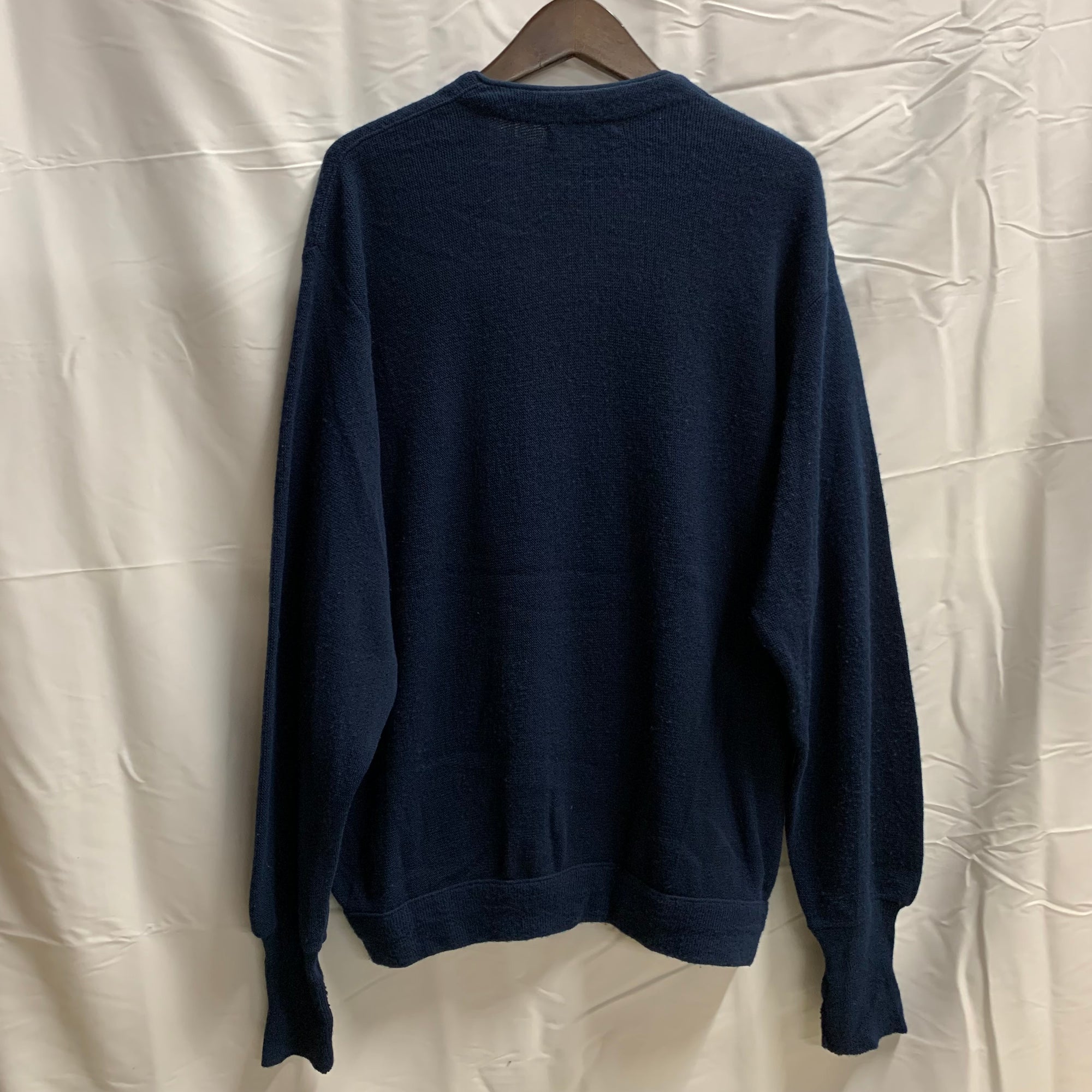 【中古】【古着】IZOD ワンポイント カーディガン インディゴ XLサイズ